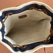 Bagsaaa Miu Miu Striped fabric drawstring pouch 5ND016 blue - 23cm - 4