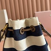 Bagsaaa Miu Miu Striped fabric drawstring pouch 5ND016 blue - 23cm - 3