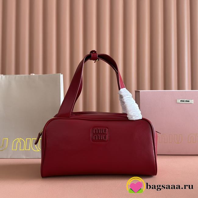 Bagsaaa Miu Miu Leather top-handle bag 5BB182 red - 28cm - 1