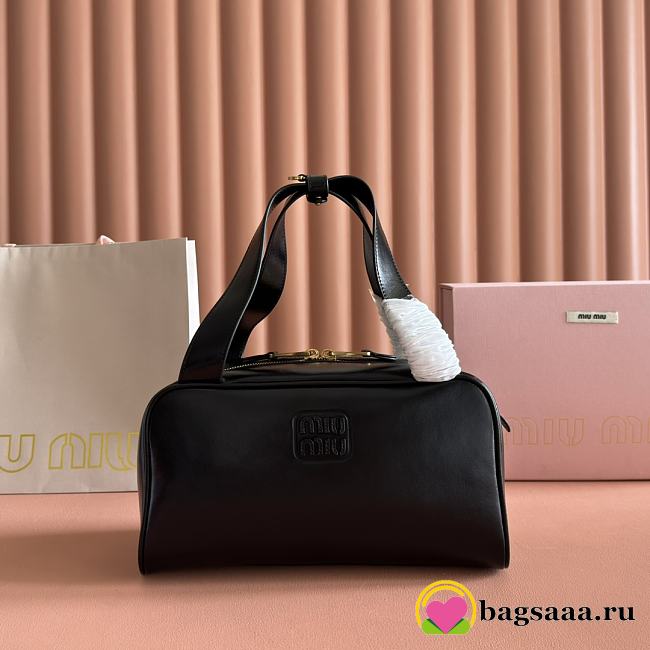 Bagsaaa Miu Miu Leather top-handle bag 5BB182 black - 28cm - 1