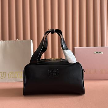 Bagsaaa Miu Miu Leather top-handle bag 5BB182 black - 28cm