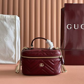 Bagsaaa Gucci GG Marmont mini vanity bag 837454 red - 19cm
