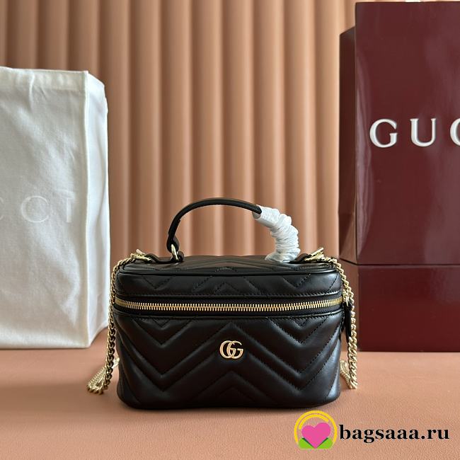 Bagsaaa Gucci GG Marmont mini vanity bag 837454 black - 19cm - 1