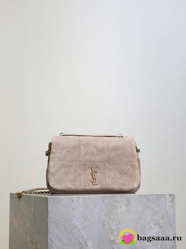 Bagsaaa YSL JAMIE 4.3 mini in suede Whisper Pink 806025 - 20cm - 1