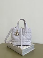 Bagsaaa Small Dior Toujours Vertical Tote Bag Lilac Macrocannage Calfskin - 16 x 18 x 12 cm - 1