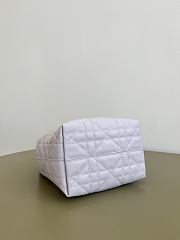 Bagsaaa Small Dior Toujours Vertical Tote Bag Lilac Macrocannage Calfskin - 16 x 18 x 12 cm - 3