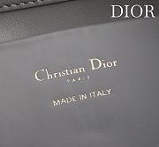 Bagsaaa Small Dior Toujours Vertical Tote Bag Gray Macrocannage Calfskin - 18.5cm - 4
