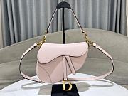 Bagsaaa Dior Saddle Bag with Strap Light Pink Grained Calfskin - 25.5cm - 1