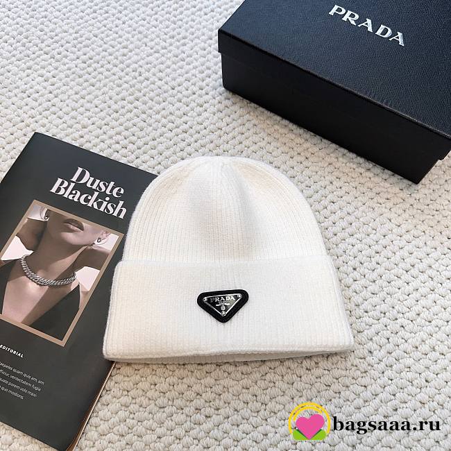 Bagsaaa Prada White Beanie - 1