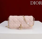 Bagsaaa My Dior - Dior Talk Phone Pouch Light Pink Cannage Lambskin - 18cm - 1