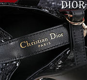 Bagsaaa Small Dior Toujours Vertical Tote Bag Black Tweed with White Cannage Motif - 18.5cm - 4