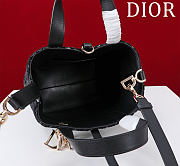 Bagsaaa Small Dior Toujours Vertical Tote Bag Black Tweed with White Cannage Motif - 18.5cm - 3