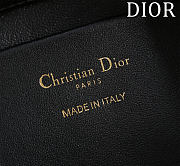 Bagsaaa Small Dior Toujours Vertical Tote Bag Black Tweed with White Cannage Motif - 18.5cm - 2