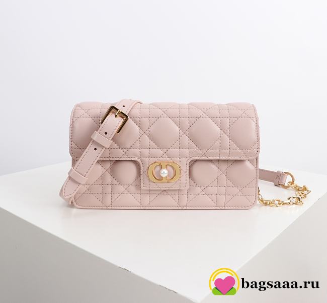 Bagsaaa Dior Jolie Mini Bag Powder Pink Cannage Lambskin - 21cm - 1