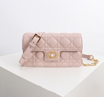 Bagsaaa Dior Jolie Mini Bag Powder Pink Cannage Lambskin - 21cm