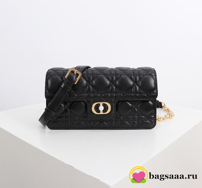 Bagsaaa Dior Jolie Mini Bag Black Cannage Lambskin - 21cm - 1