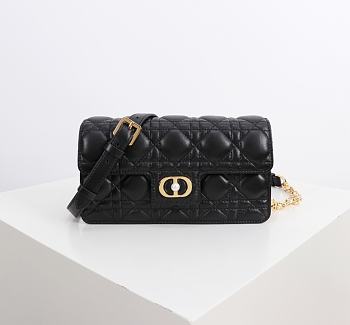 Bagsaaa Dior Jolie Mini Bag Black Cannage Lambskin - 21cm