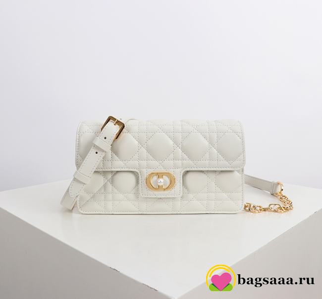 Bagsaaa Dior Jolie Mini Bag White Cannage Lambskin - 21cm - 1