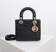 Bagsaa Small Lady Dior Bag Black Cannage Lambskin with Star Motif - 20cm - 1