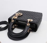 Bagsaa Small Lady Dior Bag Black Cannage Lambskin with Star Motif - 20cm - 4
