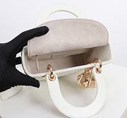 Bagsaa Small Lady Dior Bag White Cannage Lambskin with Star Motif - 20cm - 3