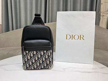 Bagsaaa Dior Rider 2.0 Sling Bag Beige and Black Dior Oblique Jacquard with Black Grained Calfskin - 26cm