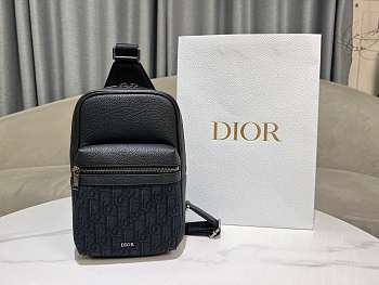 Bagsaaa Dior Rider 2.0 Sling Bag Black Dior Oblique Jacquard and Black Grained Calfskin - 26cm