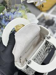 Bagsaaa Mini Lady Dior Bag Latte Calfskin Embroidered with beads and strass - 17cm - 3