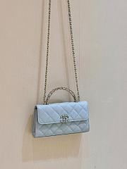 Bagsaaa Chanel Phone Holder with Chain AP3238 Light Blue - 18cm - 2