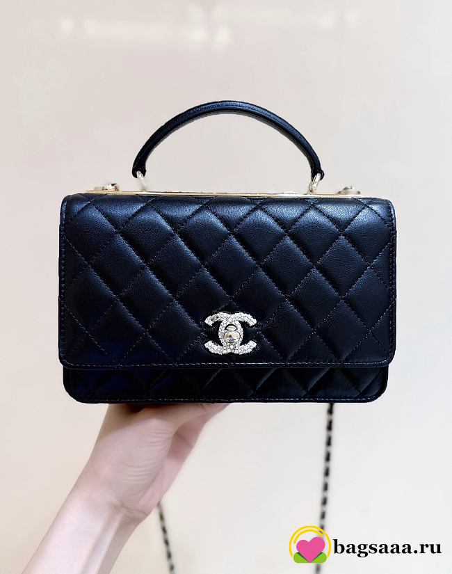 Bagsaaa Chanel Wallet on Chain AP4323 Black - 12.3 x 19.2 x 3.5cm - 1