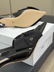 Bagsaaa Diorissimo Slingback Pump Black Patent Calfskin and Grosgrain - 8cm - 3
