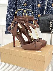 Bagsaaa Christian Louboutin Cassia Lace Up Dark Brown - 10cm - 1
