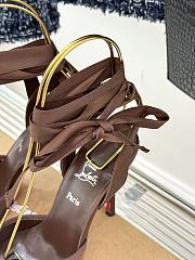 Bagsaaa Christian Louboutin Cassia Lace Up Dark Brown - 10cm - 4