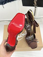 Bagsaaa Christian Louboutin Cassia Lace Up Dark Brown - 10cm - 3