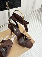Bagsaaa Christian Louboutin Cassia Lace Up Dark Brown - 10cm - 2