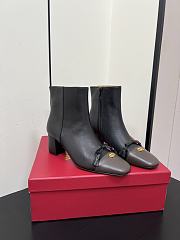 Bagsaaa Valentino Valet Du Roi Kidskin Leather Ankle Boot black & brown 6cm - 1
