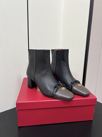 Bagsaaa Valentino Valet Du Roi Kidskin Leather Ankle Boot black & brown 6cm