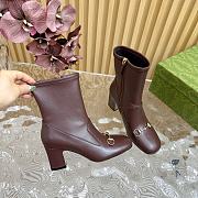 Bagsaaa Gucci Women's Horsebit ankle bootie 794334 dark brown - 7.5cm - 2