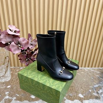 Bagsaaa Gucci Women's Horsebit ankle bootie 794334 black - 7.5cm