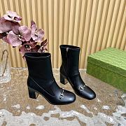 Bagsaaa Gucci Women's Horsebit ankle bootie 794334 black - 7.5cm - 4
