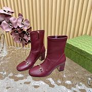 Bagsaaa Gucci Women's Horsebit ankle bootie 794334 red - 7.5cm - 3