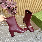 Bagsaaa Gucci Women's Horsebit ankle bootie 794334 red - 7.5cm - 2