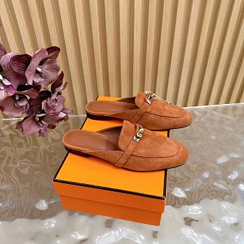Bagsaaa Hermes Oz Mule Brown Suede