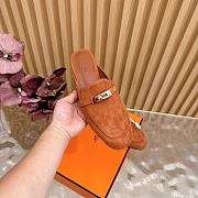 Bagsaaa Hermes Oz Mule Brown Suede - 4