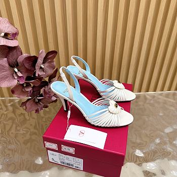 Bagsaaa Valentino Sandal In Kidskin White - 8.5cm