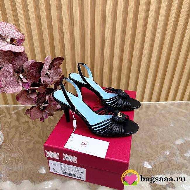 Bagsaaa Valentino Sandal In Kidskin Black - 8.5cm - 1