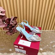 Bagsaaa Valentino Royal Sandal In Laminated Nappa Silver - 8.5cm - 1