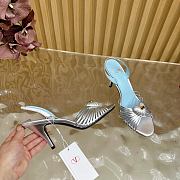Bagsaaa Valentino Royal Sandal In Laminated Nappa Silver - 8.5cm - 2