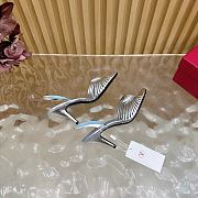 Bagsaaa Valentino Royal Sandal In Laminated Nappa Silver - 8.5cm - 3