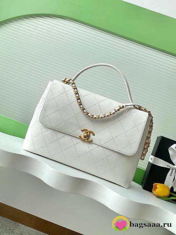 Bagsaaa Chanel Maxi Flap Bag With Top Handle AS5543 White - 37cm - 1